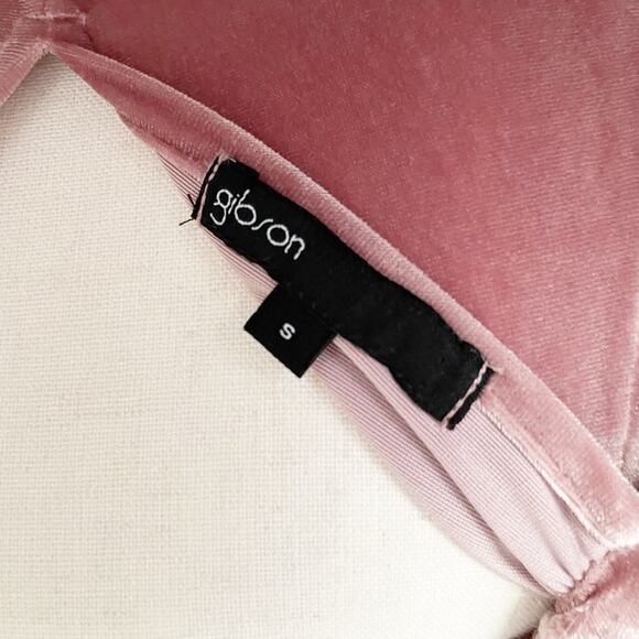 GIBSONLOOK Gibson Pink Velvet Tie Back Halter Holiday Top Women's Size Small - Picture 9 of 11